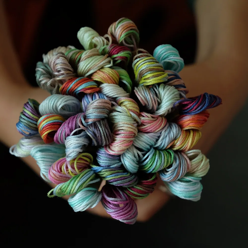 Топ пестрый вата 8 7 ярдов/перекосы цвета вариации вышивка нить многоцветная