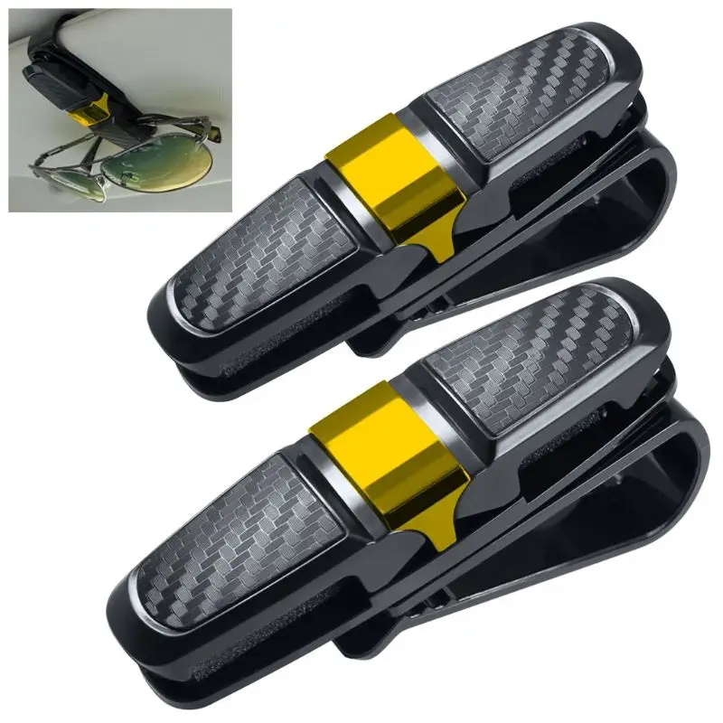 

Portable Fastener Cip Eyeglasses Clip Ticket Card Clamp ABS Car Glasses Cases Black Car Sun Visor Sunglasses Holder