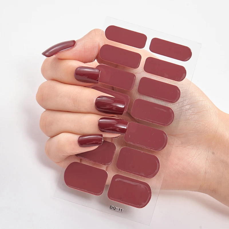 Pure Solid Color Full Cover Nail Stickers Polish Designer Decals Designed Nails Sticker set | Красота и здоровье