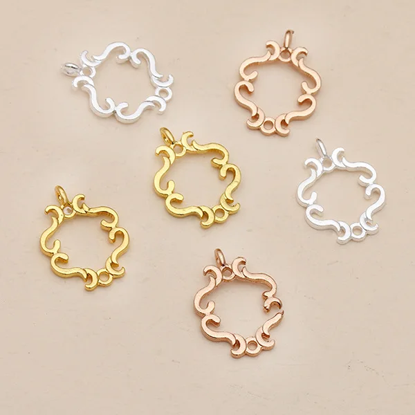 100pcs Zinc Alloy Metal Casted Hollow Vine Flower Pendant Connectors Charms Bracelet Earrings Making DIY Jewelry Accessories | Украшения и