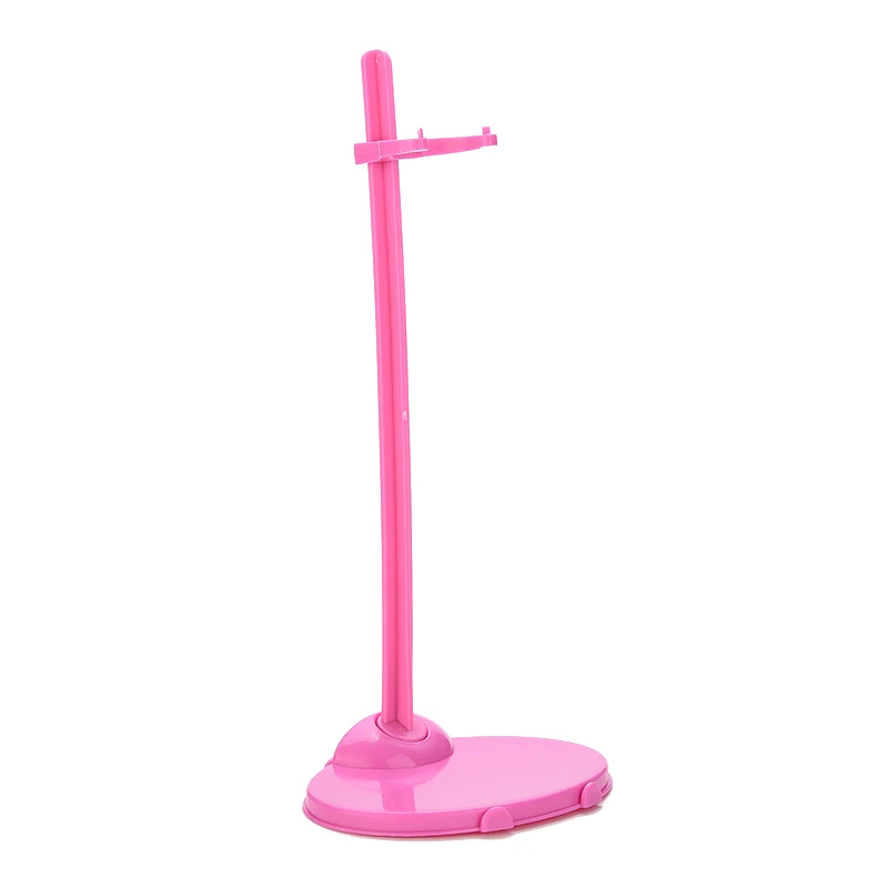 

Hot Sell 2 Colors 21.5cm Dolls Stand Display Holder For Plastic Transparent Pink Hangers Stand Doll Dress Clothes Accessories
