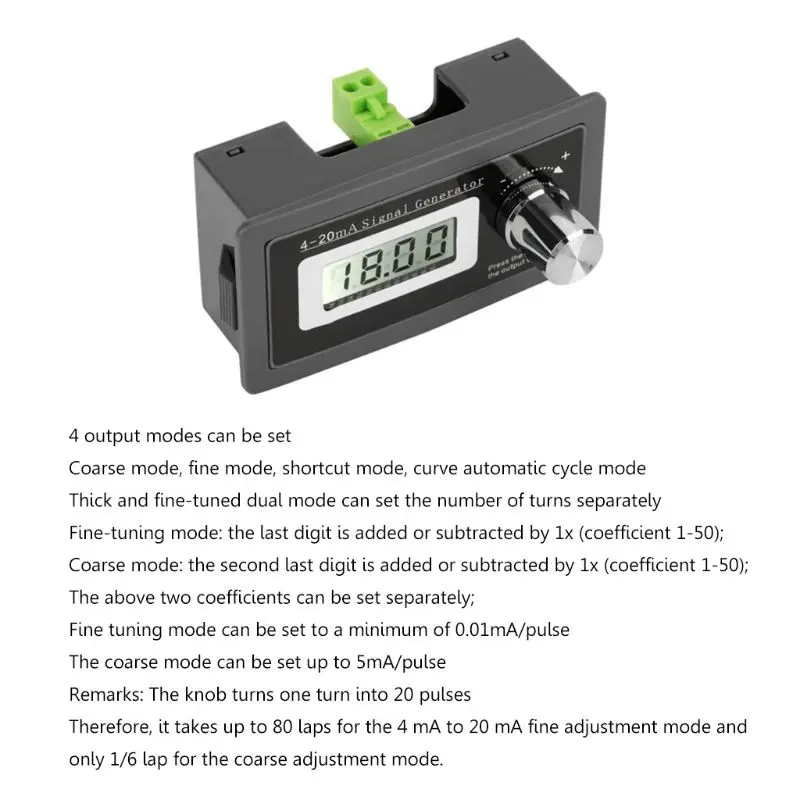 2-wire 4-20mA Current Loop Signal Generator Panel-mounted Current Transducer Support 2,3,4 wires