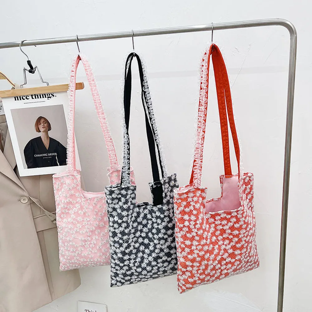 

Сумка-тоут женская, кружевная, с цветочным принтом