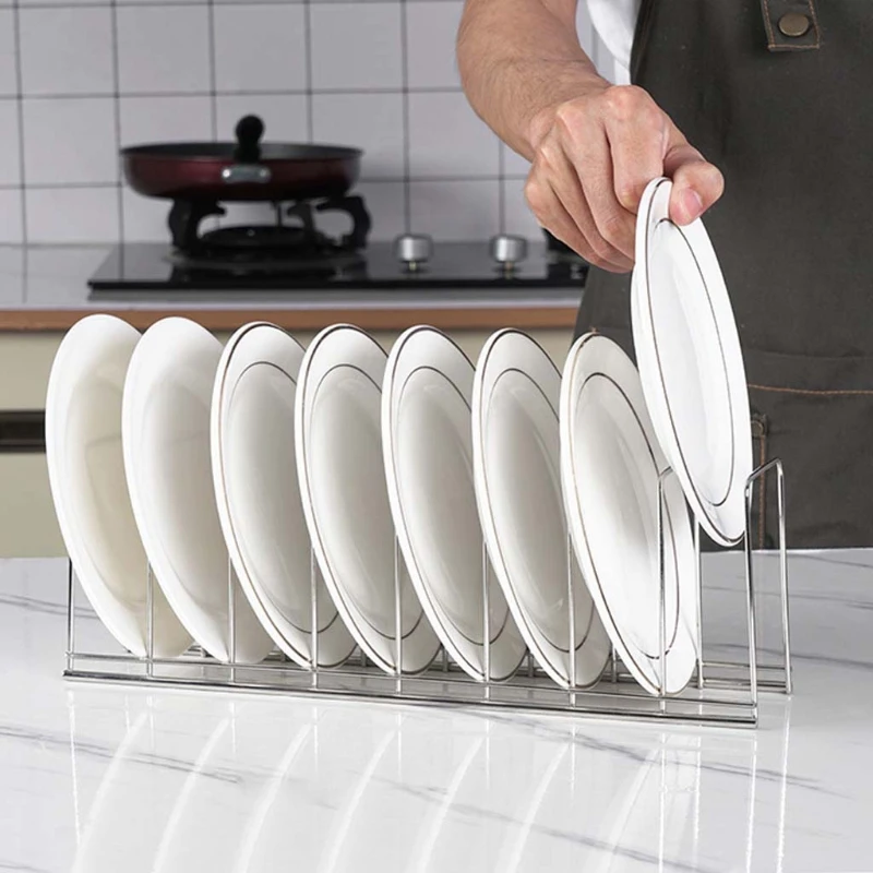

Kitchen Organizer Stainless Steel Dish Bowl Rack Drying Shelf Utensil Cutlery