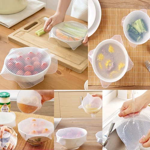 

Reusable Silicone Food Cover Elastic Cookware Microwave Cover Kitchen Keeping Fresh Seal Bowl Caps Food Wrap Fresh Stretch Lids