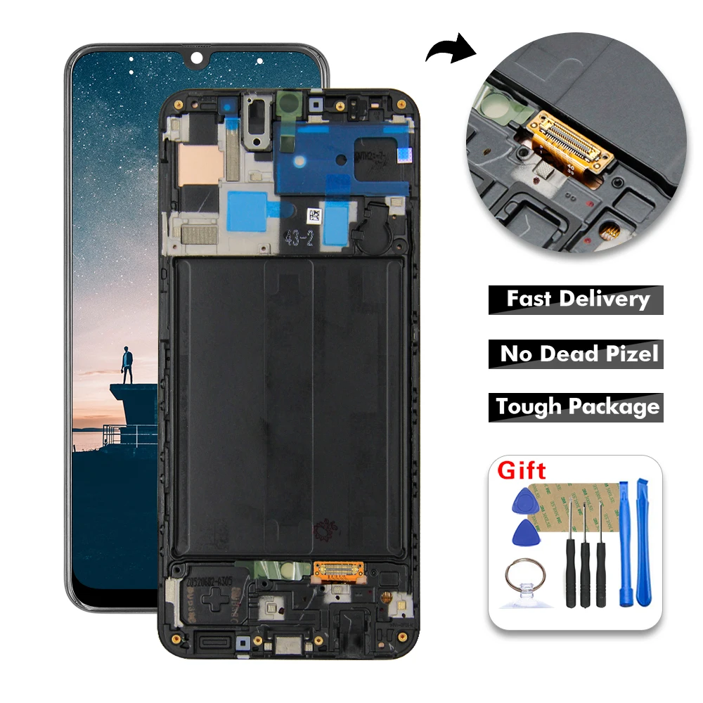 Оригинальный ЖК дисплей для Samsung Galaxy A50 2019 A505F/DS A505F A505FD A505A дигитайзер в сборе с