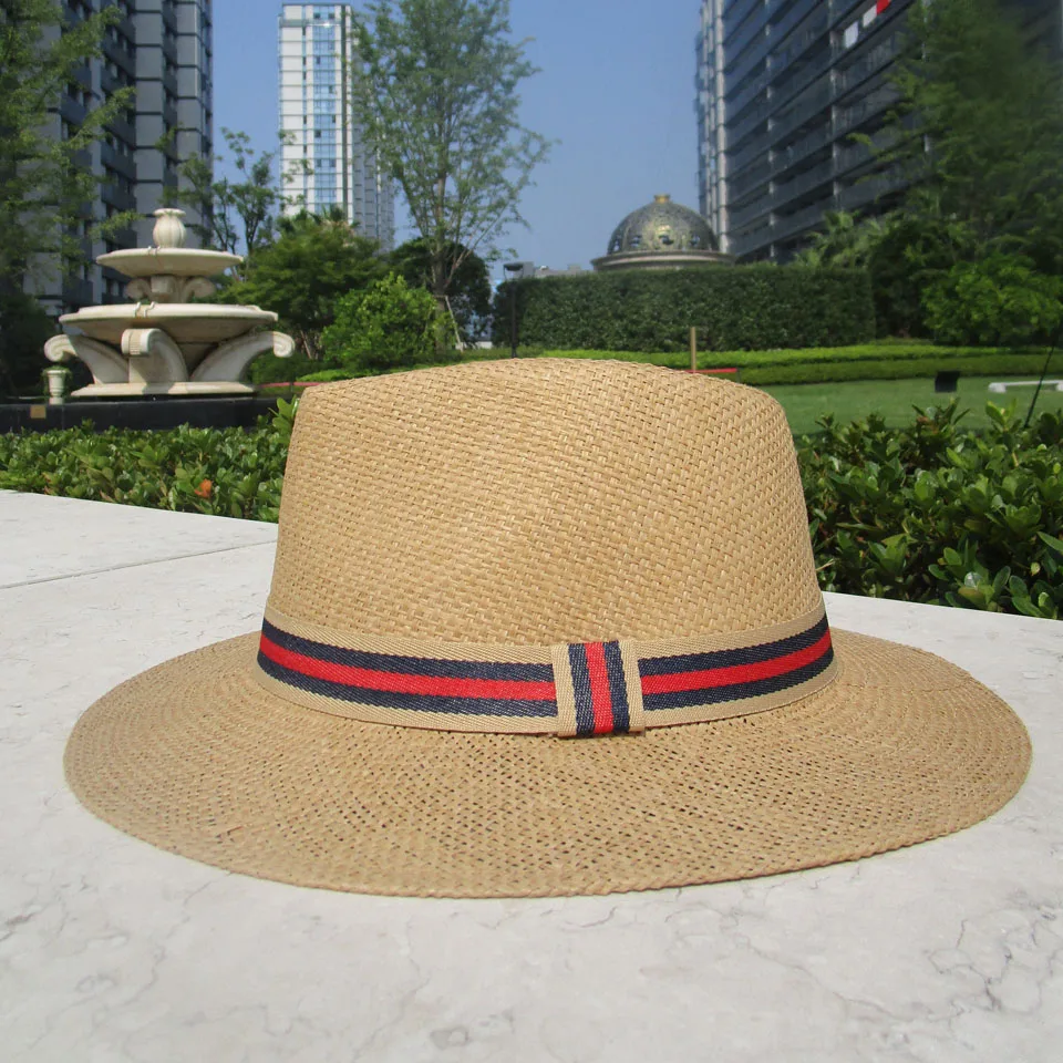 Женская соломенная шляпа с большими полями модная Повседневная Панама для