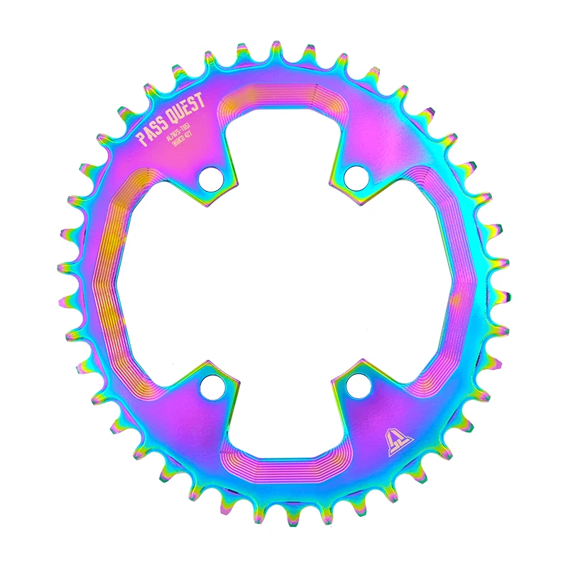Проходное QUEST титановое овальное 96BCD MTB узкое широкое кольцо для велосипеда