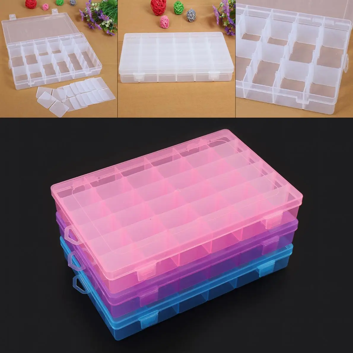 

36 Grid PP Removable Multipurpose Organizer Container Storage Box Fit for Household Daily / Cosmetic / Jewelry / Tool Parts