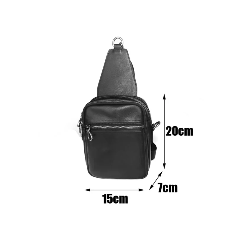 

AETOO Leather men's stiletto bag, head-level cowhide multi-functional trend chest bag, fashion outdoor leisure sports bag.