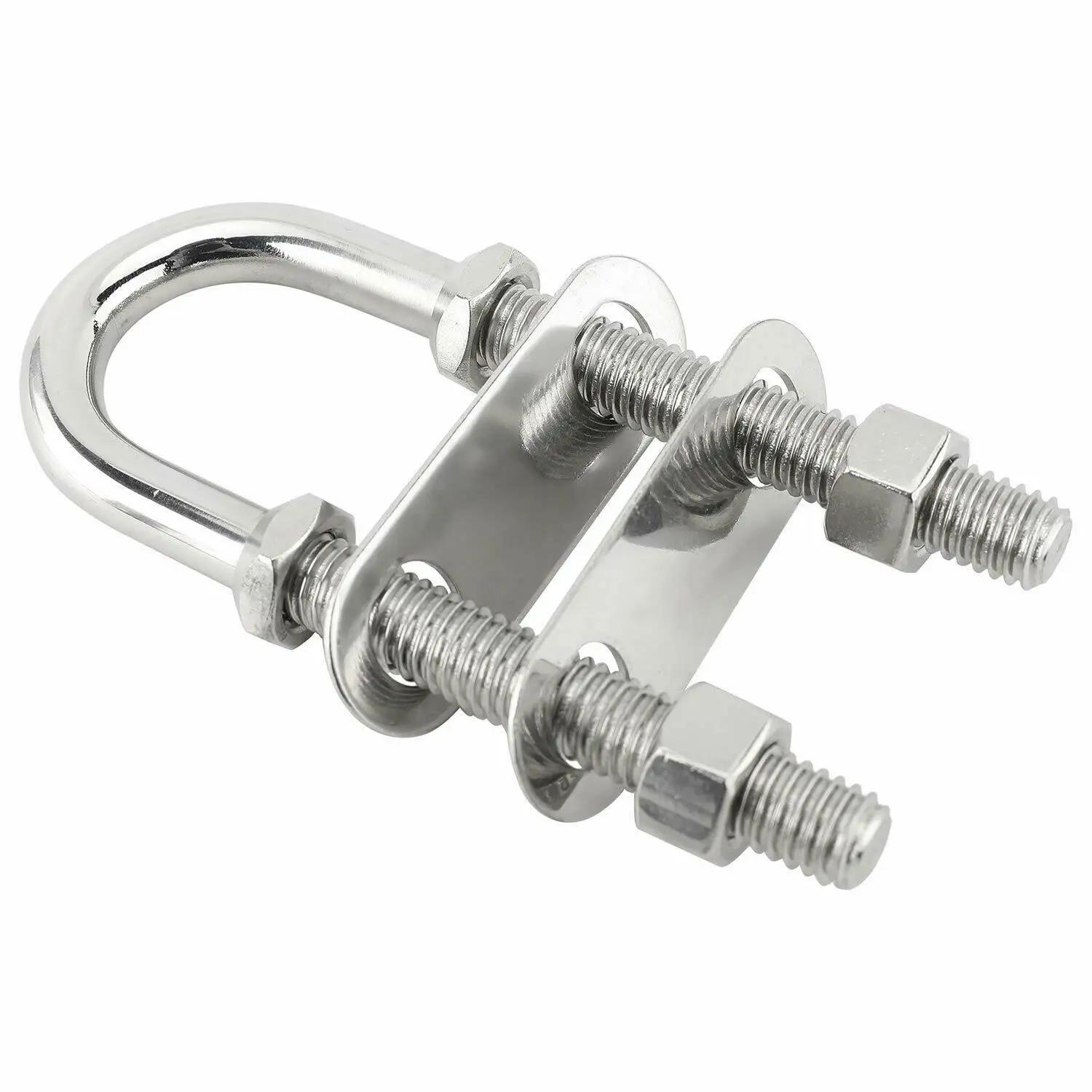 

Boat Marine 304 Stainless Steel 10MM Bow Stock Dia 3/8" Stern Eye Length 5 inch U-Bolt Cleat Ring Rigging Hardware