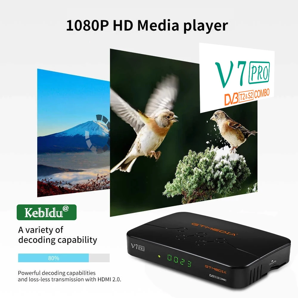 

Kebidu New GT поддержка H.265 встроенный WIFI plus TV Box Media V7 pro DVB Декодер CA карта спутниковый ТВ-приемник