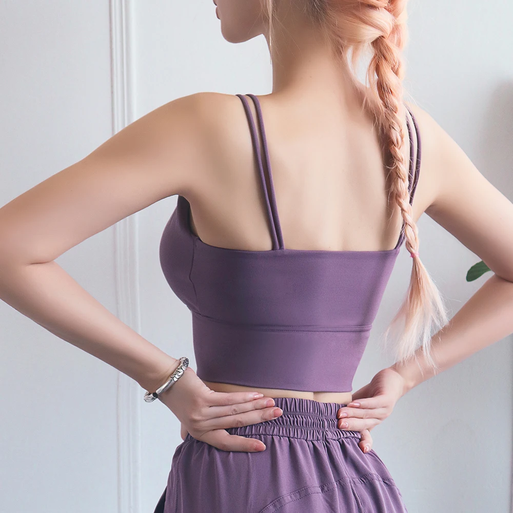 Спортивный бюстгальтер Бралетт укороченные топы с пуш-ап для спортзала женщин