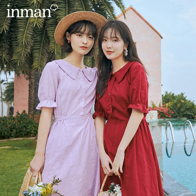 Женское летнее платье INMAN хлопковое цельнокроеное в стиле Питера Пэна с