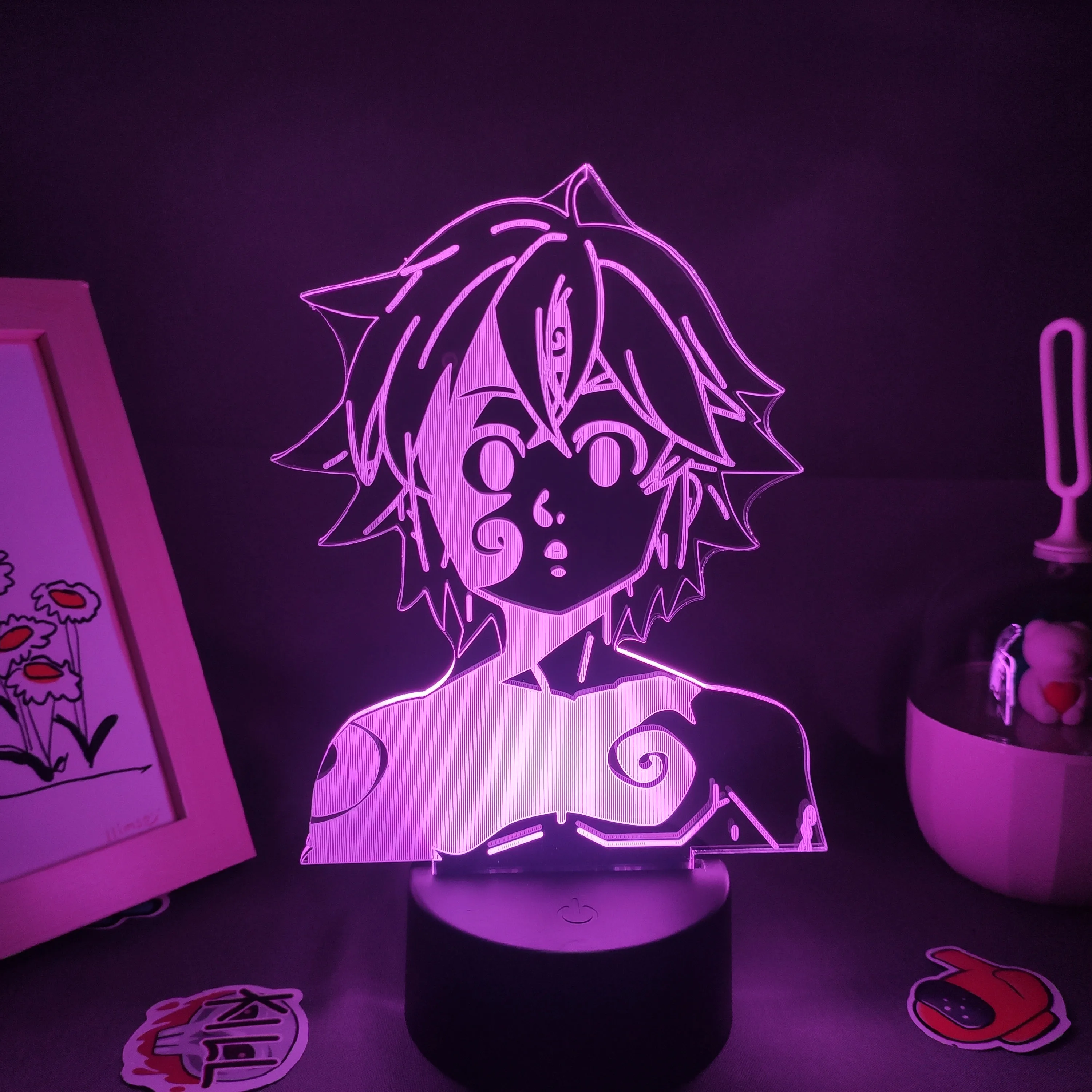 

Manga The Seven Deadly Sins Lava Lamps Anime Figure Meliodas 3D Led RGB Neon Battery Night Lights Table Desk Decoration For Home