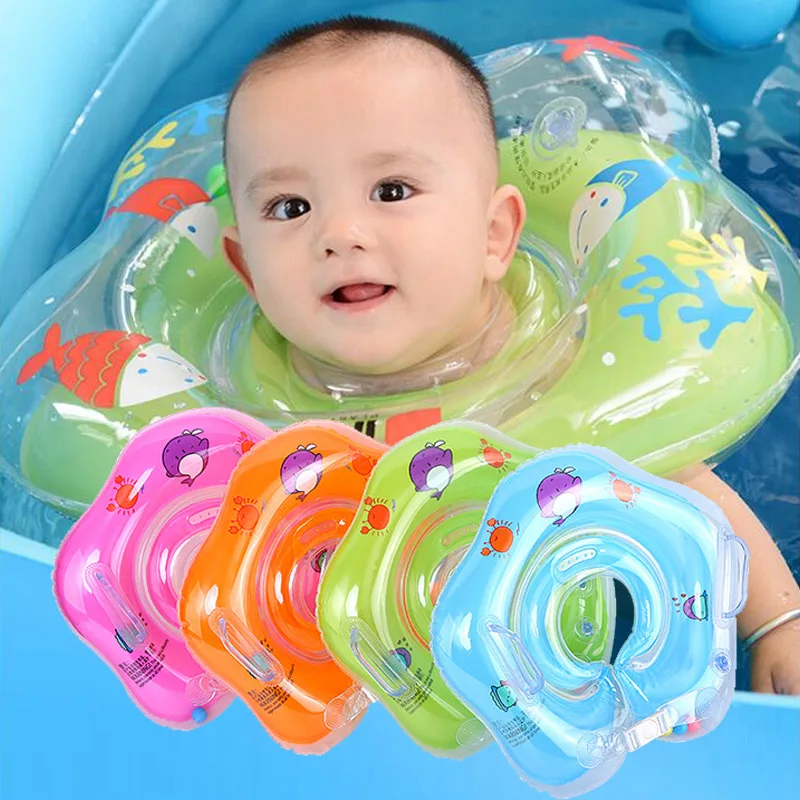 

Cute Cartoon Baby Swimming Neck Ring Tube Safety Infant Float Circle for Bathing Inflatable Dolphin Neck Float Swim Circle