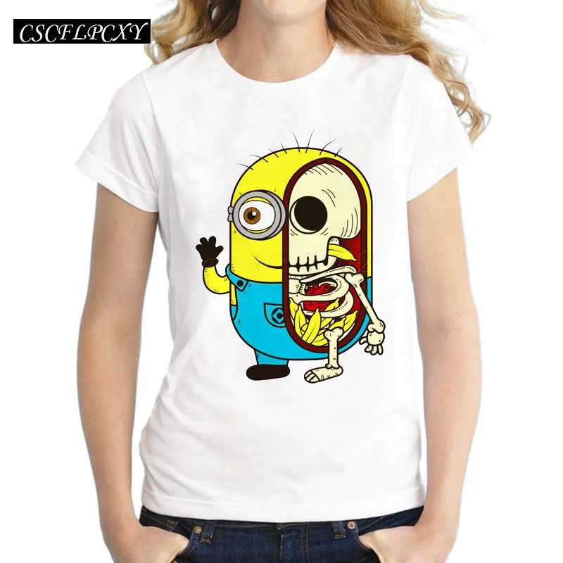 Хит продаж женская футболка с миньонами/пегманом забавный дизайн мультяшный