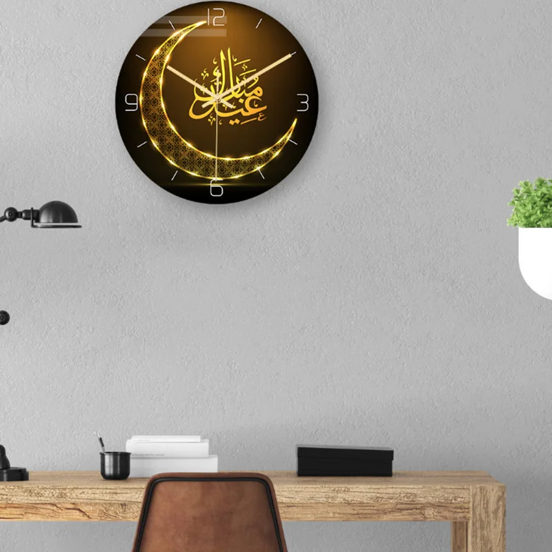 Безрамное 3D стены наклеивающиеся на стену часы Стикеры мусульманский Рамадан
