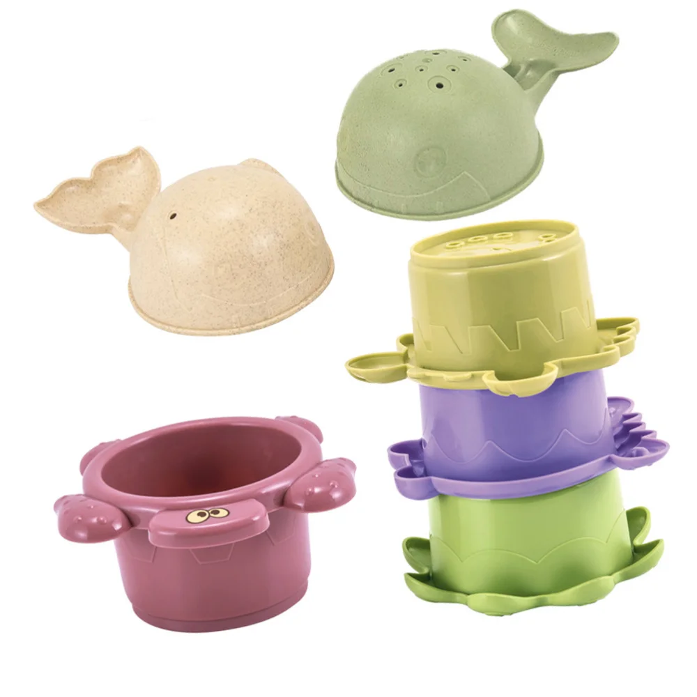 

6pcs Educational Shower Children Beach Plaything Stacking Cup Plaything