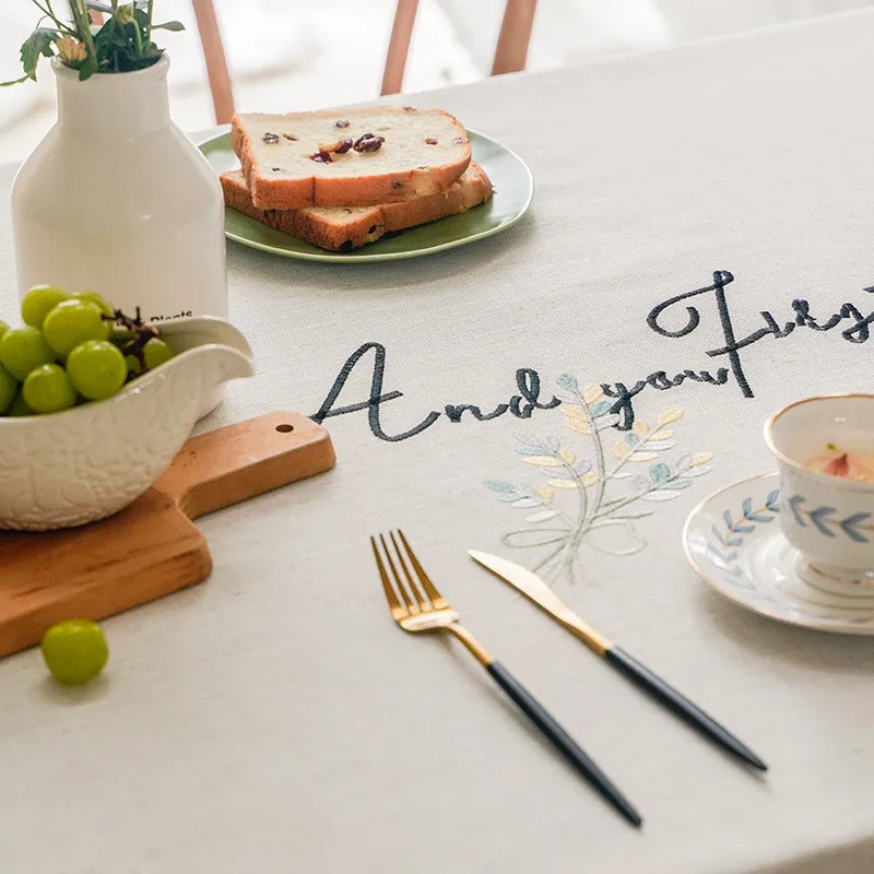 Модная жаккардовая скатерть в длинную полоску с вышивкой распродажа