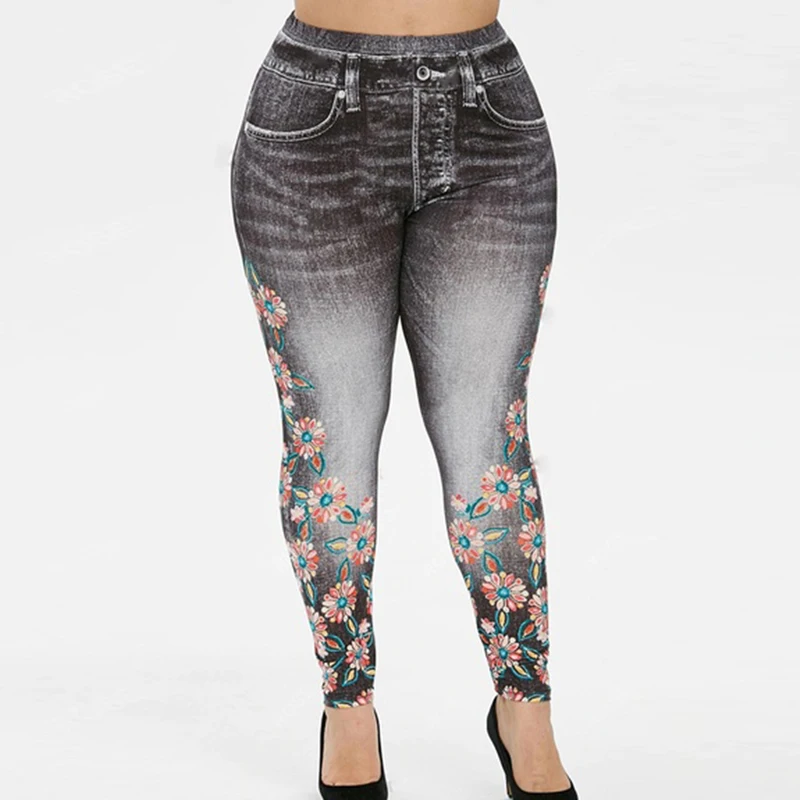 Женские леггинсы размера плюс 3XL модные эластичные брюки карандаш с высокой