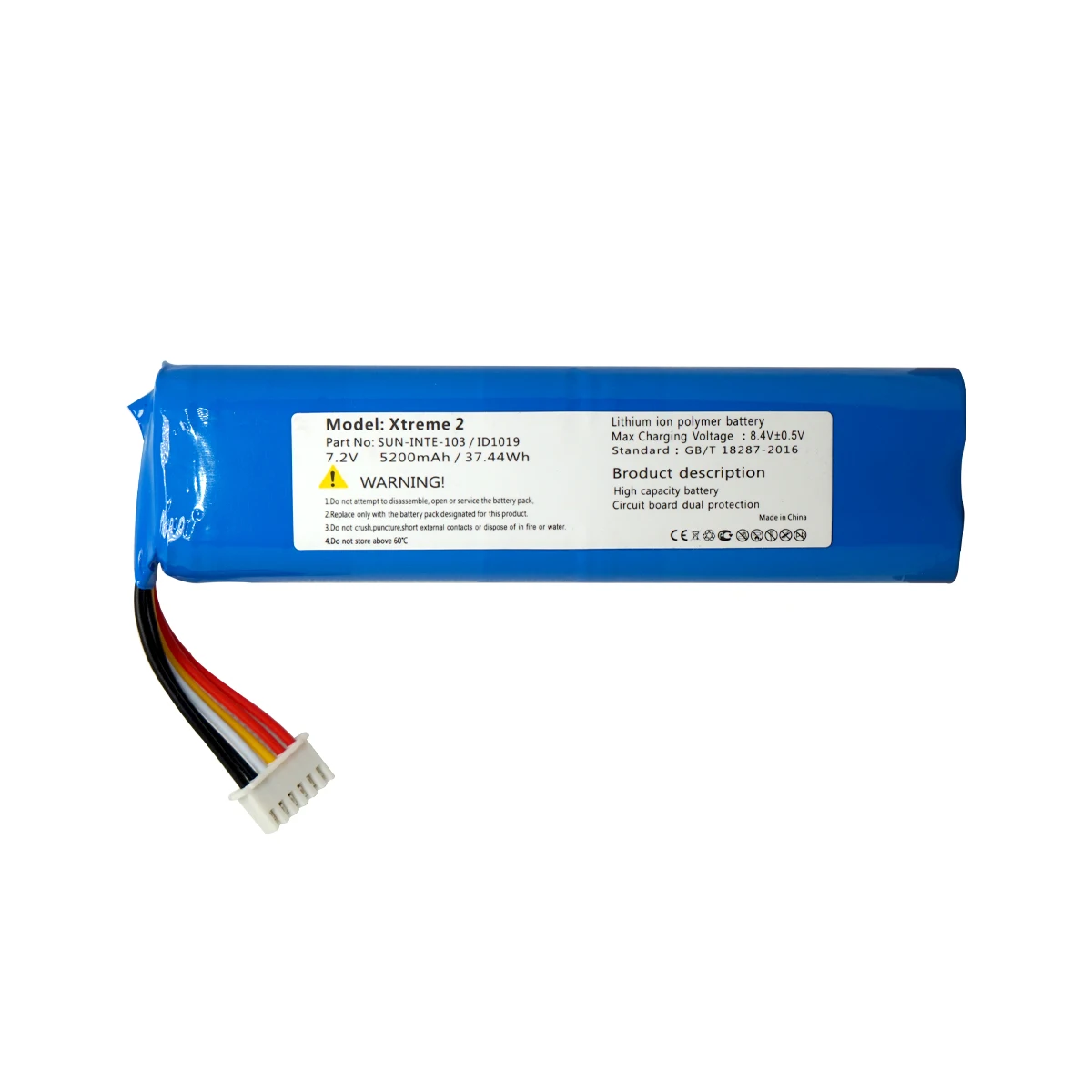 7 4 v 5200mah x 2 Аккумулятор для jbl xtreme 2nd SUN INTE 103 2INR19/66 2|Перезаряжаемые батареи| |
