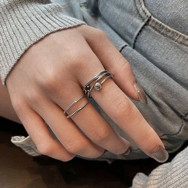 

Retro Ring For Men And Women Hong Kong Style Ring Street Fashion Jewelry Temperament Joker Personality Korea Ins Style 2021 New