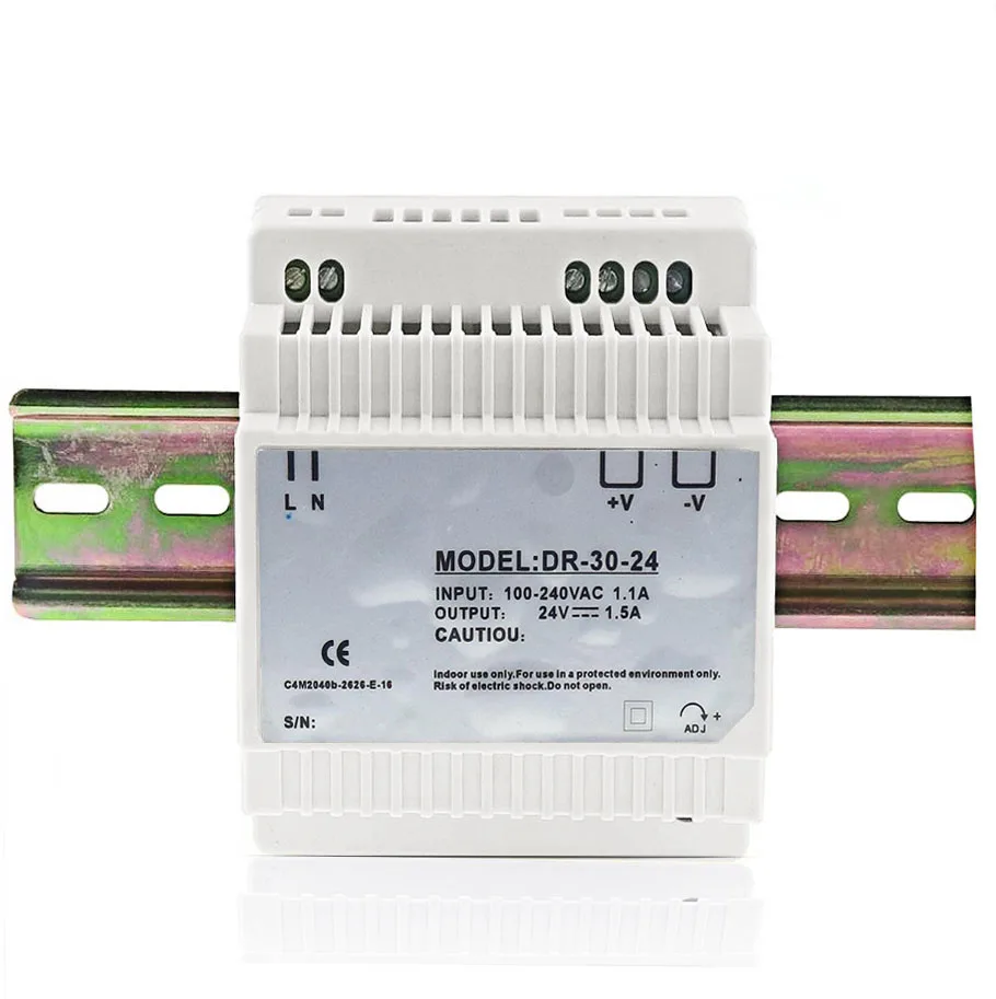 DR-30-5 100~ 240V AC рейка 30W импульсный источник питания 5V 5A Промышленный DIN импульсный источник питания DR-30-5 DR-12 DR-30-15 - Цвет: DR-30-24