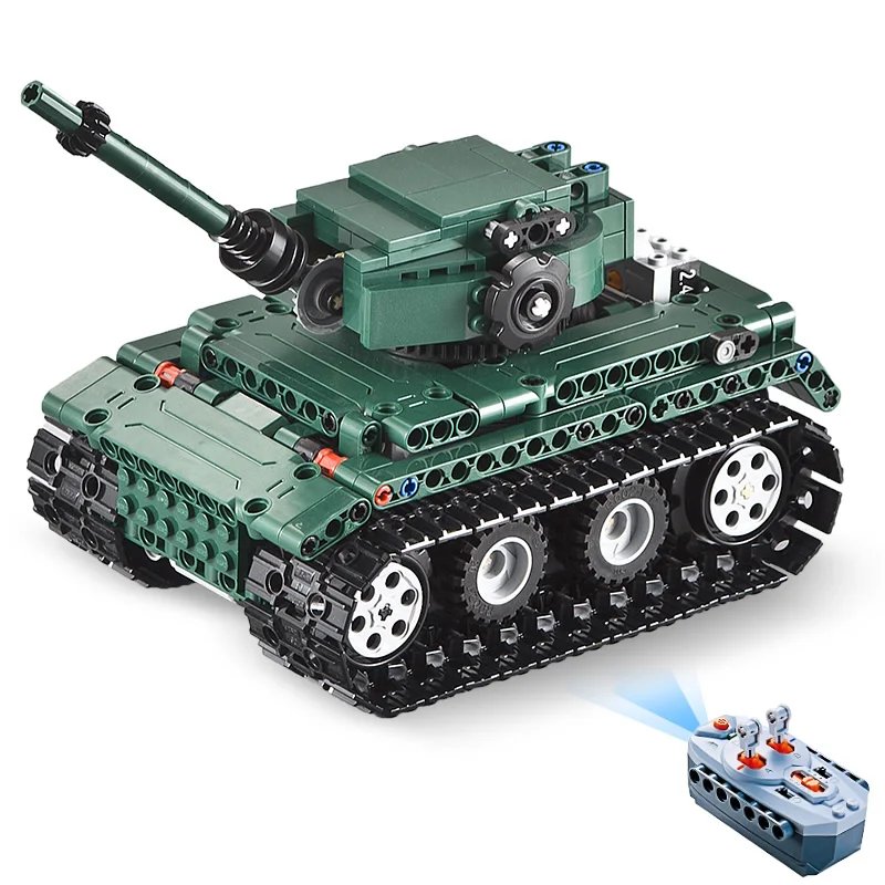 Cada военные Тигровая Серия 1 RC строительные блоки маленького размера идущие