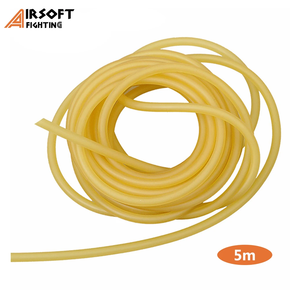 5 м Длина 3 мм x 6 желтый Рогатка натурального латекса Замена резинкой трубка для