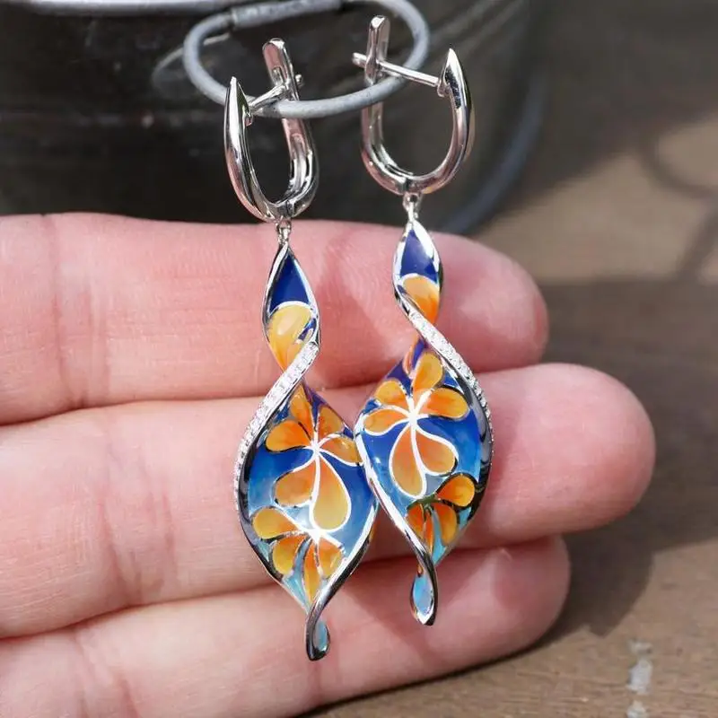 2019 модная новинка ювелирное изделие 100% 925 стерлингового серебра AAA циркон серьги