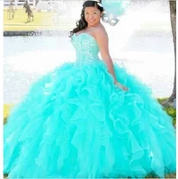 sweetheart quinceanera 2018 corset ball gowns with beaded bodice turquoise long vestido de noiva mother of the bride dresses