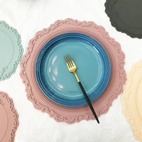 dining mat nordic style korean meal pad silicone insulation pad circular silicone pad kitchen tableware coasters