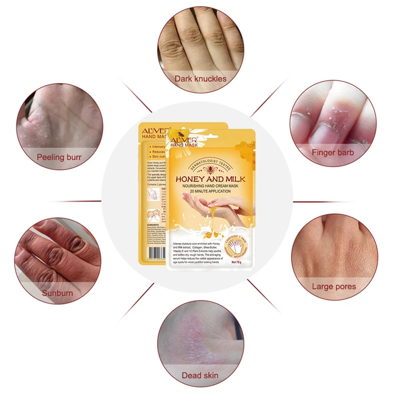Honey Hand Mask Gloves Moisturizing Whitening Skin Care Exfoliating Calluses Film |