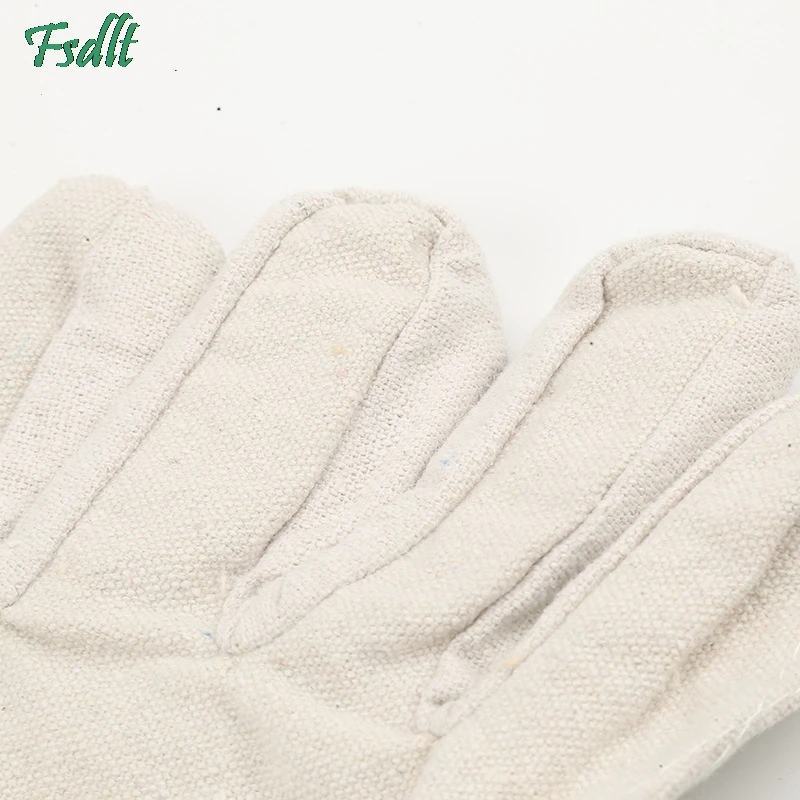 5/10 пар белые армированные однослойные парусиновые перчатки для обработки груза