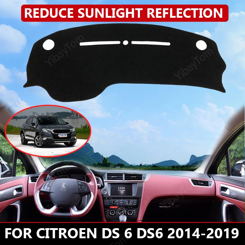 

Carpet Dash mat for Citroen DS 6 DS6 2014-2019 Auto Dashboard Velvet Cover Black blocks dust reduces noise car accessories