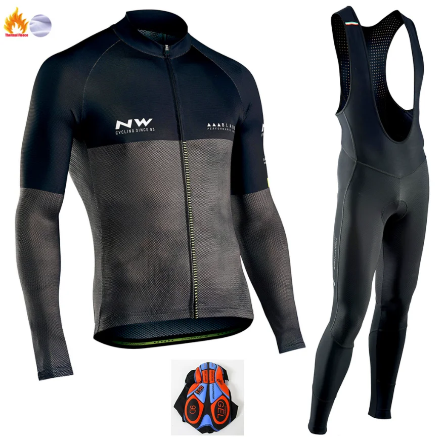 Winter Cycling Suit Ropa ciclismo теплый зима Термальность флис велосипедная одежда Для Мужчин's Велоспорт Джерси костюм для прогулок верховой езды на велосипеде, MTB Костюмы комбинезон, комплект - Цвет: Winter Cycling Suit