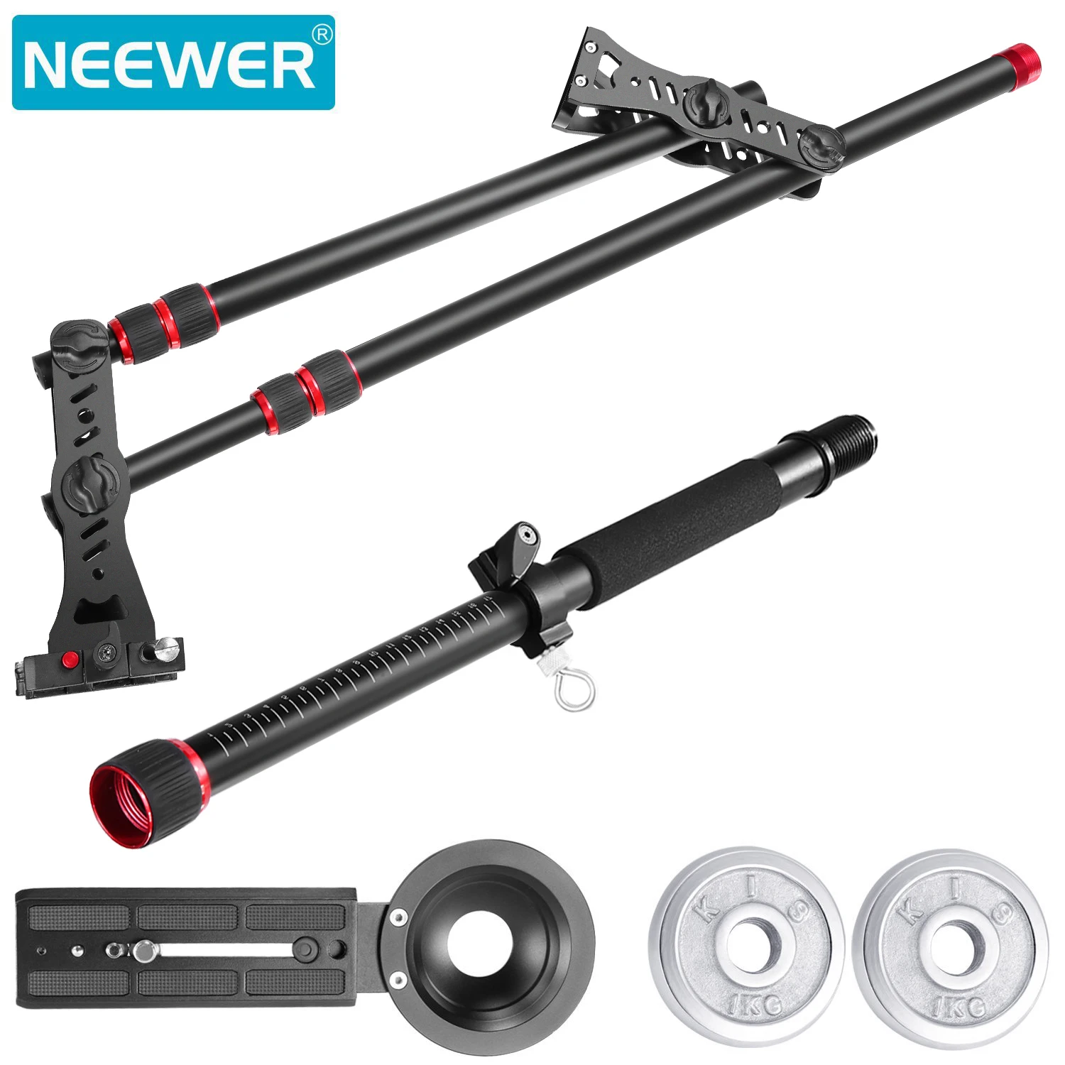 Подъемный кран для камеры Neewer 70 дюймов из алюминиевого сплава 1/4 и 3/8 дюйма |