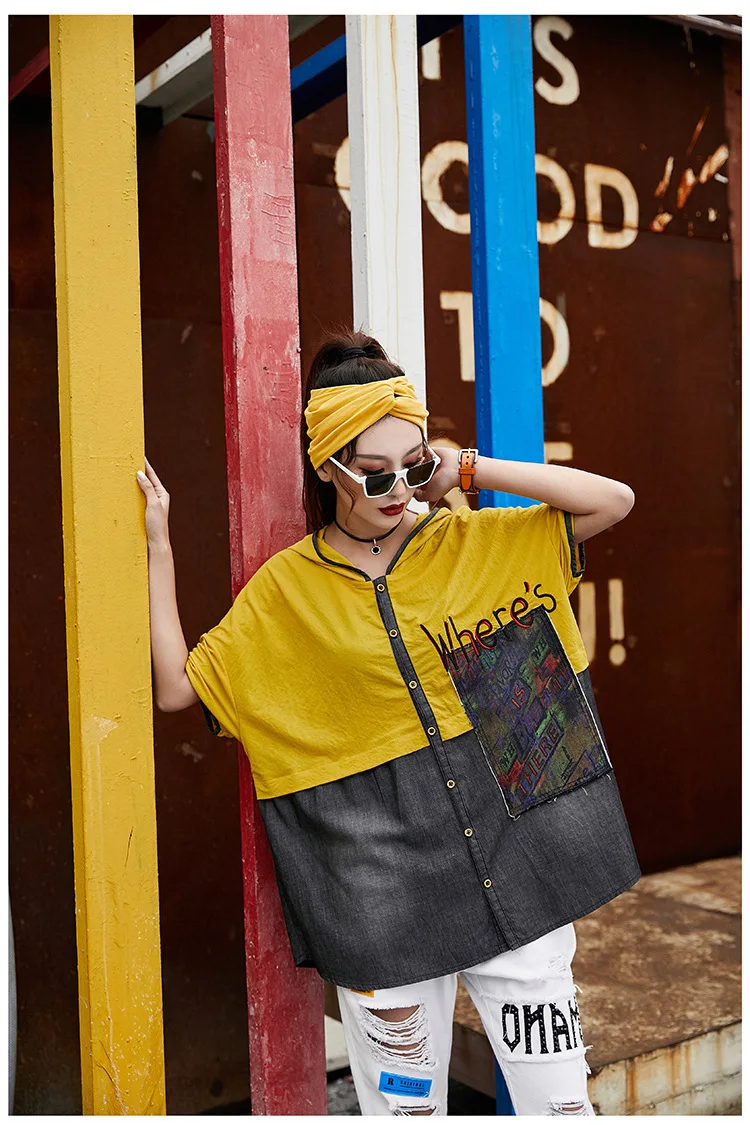 Max LuLu модные роскошные корейские стильные женские повседневные уличные джинсовые топы с капюшоном и блузки винтажные Лоскутные рубашки