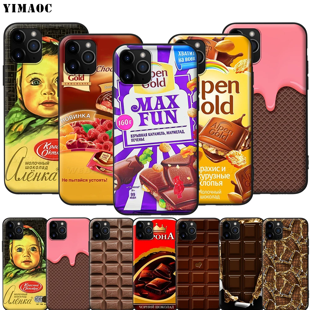 Мягкий силиконовый чехол YIMAOC Alenka Alpen с золотым шоколадом для iPhone 12 Mini 11 Pro XS Max XR X 8 7