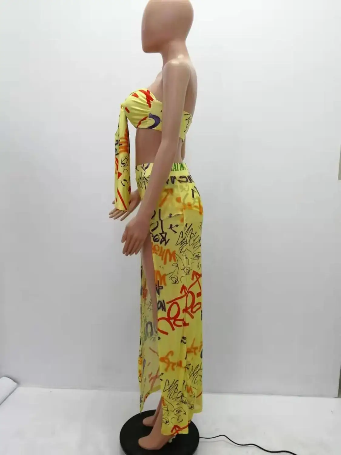 Соблазнительный укороченный Топ без бретелек с буквенным принтом ecoine юбка макси