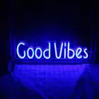 Милая неоновая вывеска Good Vibes, светодиодный светильниклампа для спальни, декор букв, Декор, неоновые лампы, Настенный декор для девочек, спальни, Рождества