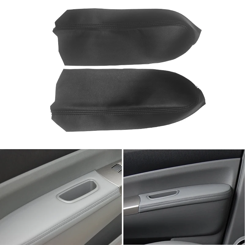 

2pcs Car Microfiber Leather Front Door Armrest Panel Cover Interior Trim For Toyota Prius 2004 2005 2006 2007 2008 2009