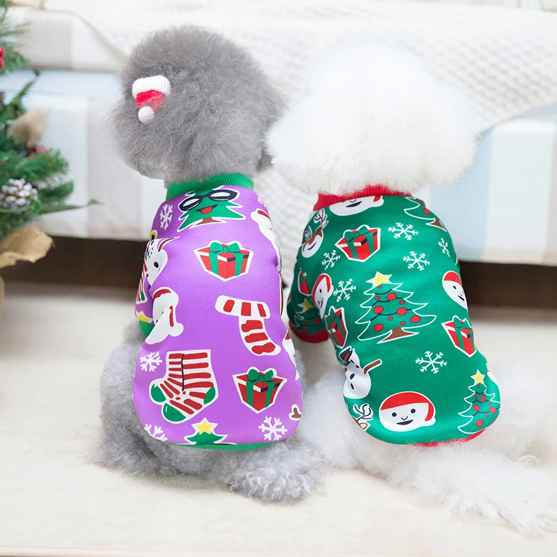 

Thick Sweater Christmas Sweater Pet Supplies Comfortable Dog Sweater Christmas Style Print Skin-friendly Pet Sweater