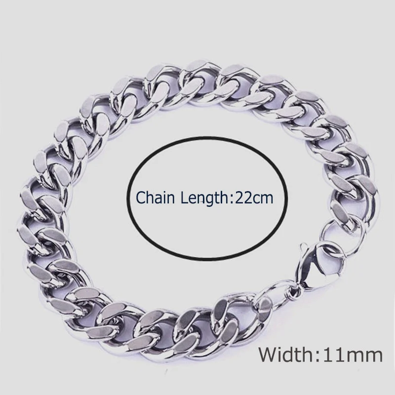 Мужской браслет с кубинскими звеньями DICAYLUN из нержавеющей стали в стиле хип хоп