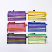 2pcs colorful mesh pouch multifunctional pen bags offices students supplies