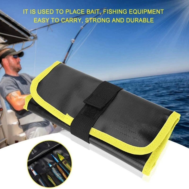 

Fishing Lure Bag Waterproof PVC Jig Bag 12 Slots Fishing Bag Lure Organizer Baits Storage Bag