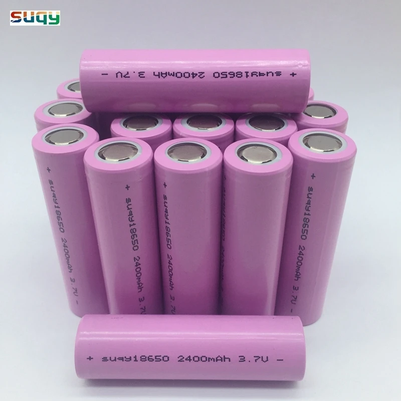 Suqy 40 шт./лот аккумулятор 3,7 в 2400 мАч 18650 Аккумулятор для фонарика для внешнего аккумулятора 18650 батареи оптом
