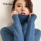 Женский кашемировый свитер с высоким воротником, тонкий пуловер в Корейском стиле, Осень-зима 2019