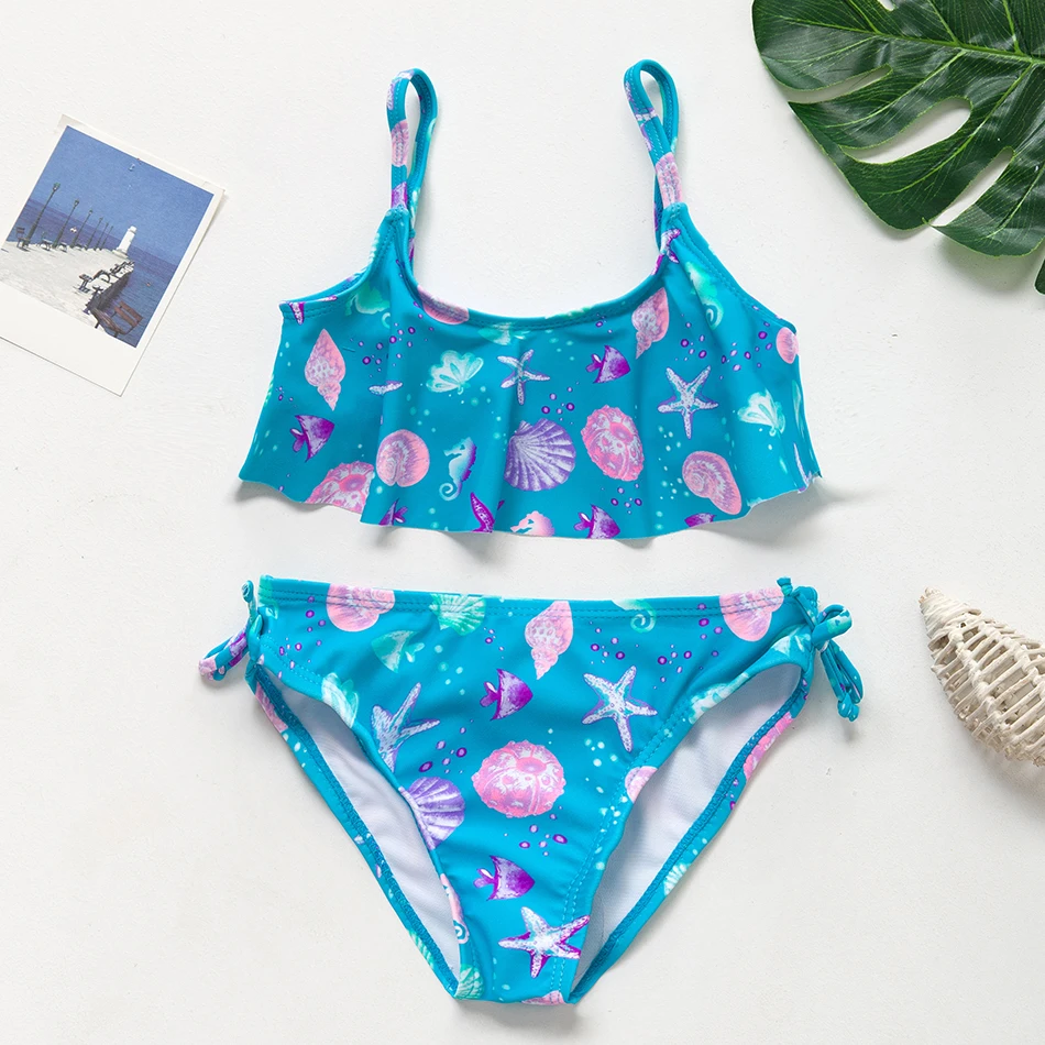 2020 купальный костюм для девочек из двух предметов детский с ананасом От 2 до 12 лет